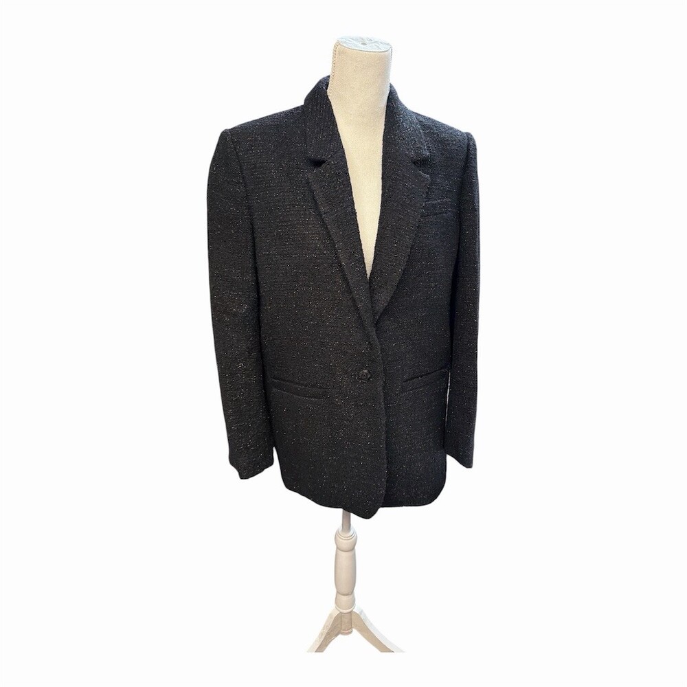 The Kooples Blazer Jacket Womens Small Black Structured Tailored Button 36/S - Picture 2 of 16